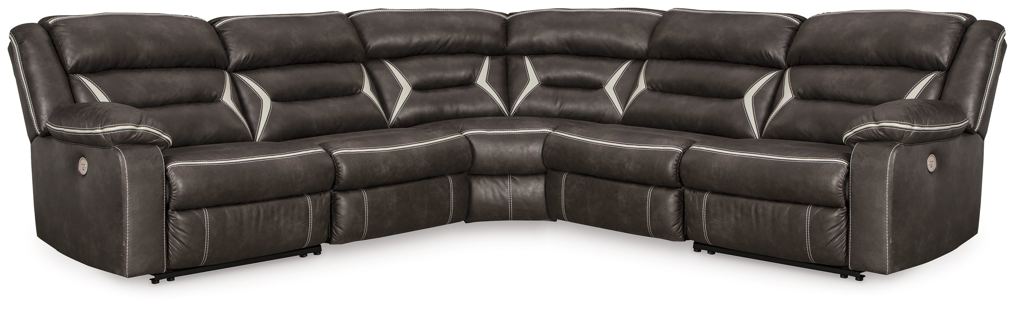 Bay Furniture Gallery - Ashley Furniture - Kincord Sectional - 5-Piece Power Reclining Sectional / Midnight - 13104S6