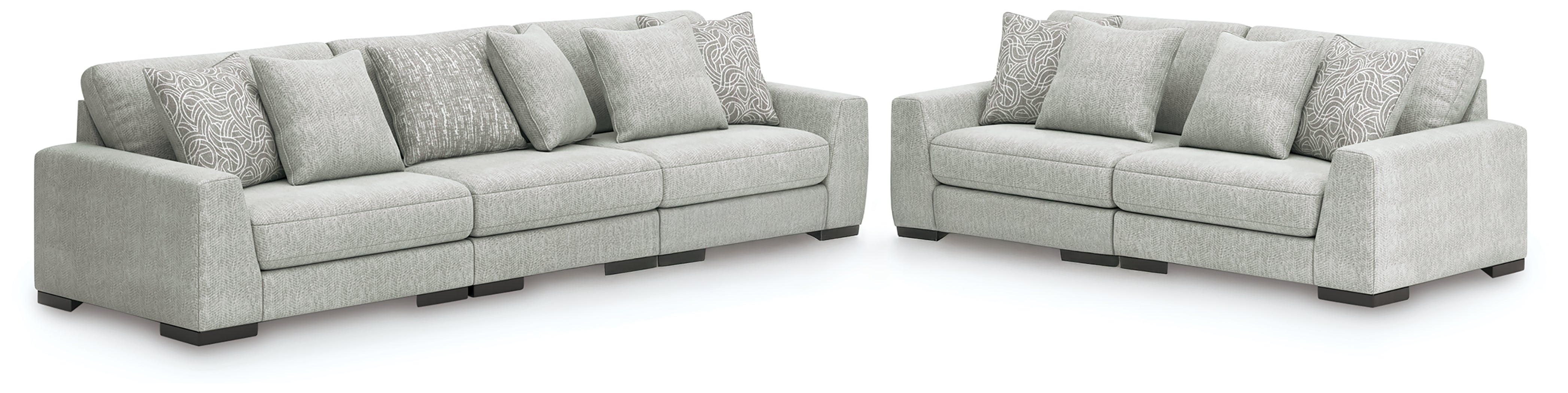 Bay Furniture Gallery - Ashley Furniture - Regent Park 3-Piece Sectional Sofa and 2-Piece Sectional Loveseat - 3-Piece Sectional Sofa and 2-Piece Sectional Loveseat / Pewter - 14404U4