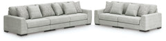 Bay Furniture Gallery - Ashley Furniture - Regent Park 3-Piece Sectional Sofa and 2-Piece Sectional Loveseat - 3-Piece Sectional Sofa and 2-Piece Sectional Loveseat / Pewter - 14404U4