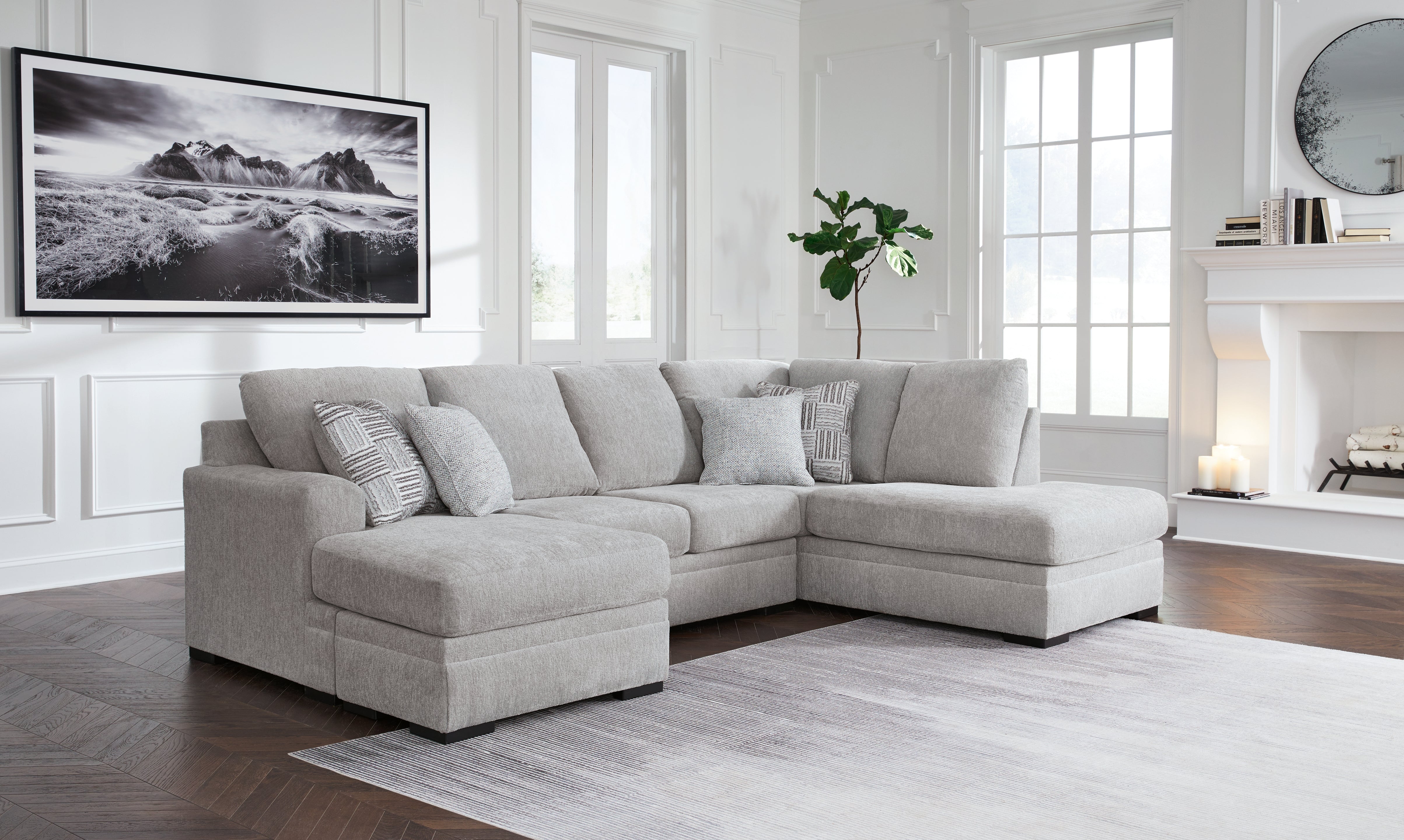 Bay Furniture Gallery - Ashley Furniture - Gabyleigh Sectional - LAF 2-Piece Sectional with Chaise / Nickel - 20904S1