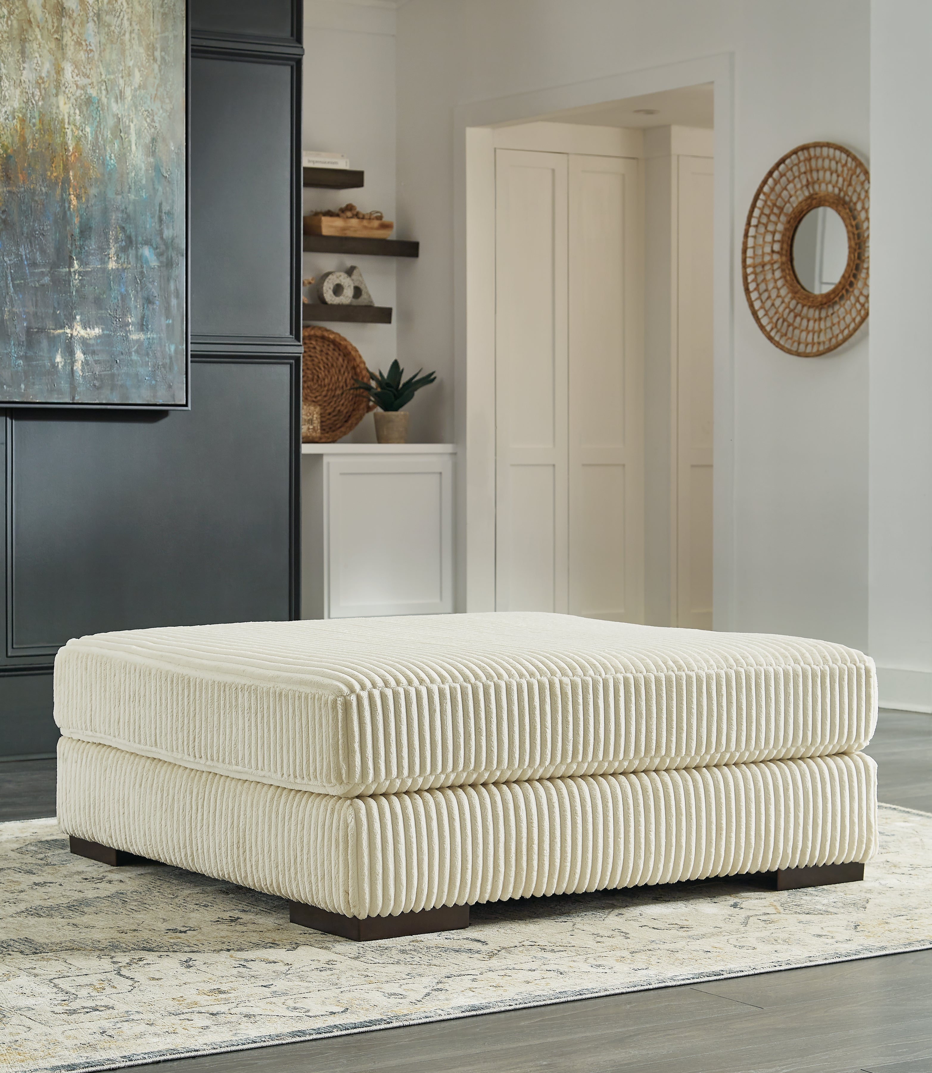 Bay Furniture Gallery - Ashley Furniture - Lindyn Living Room - Oversized Accent Ottoman / Ivory - 2110408