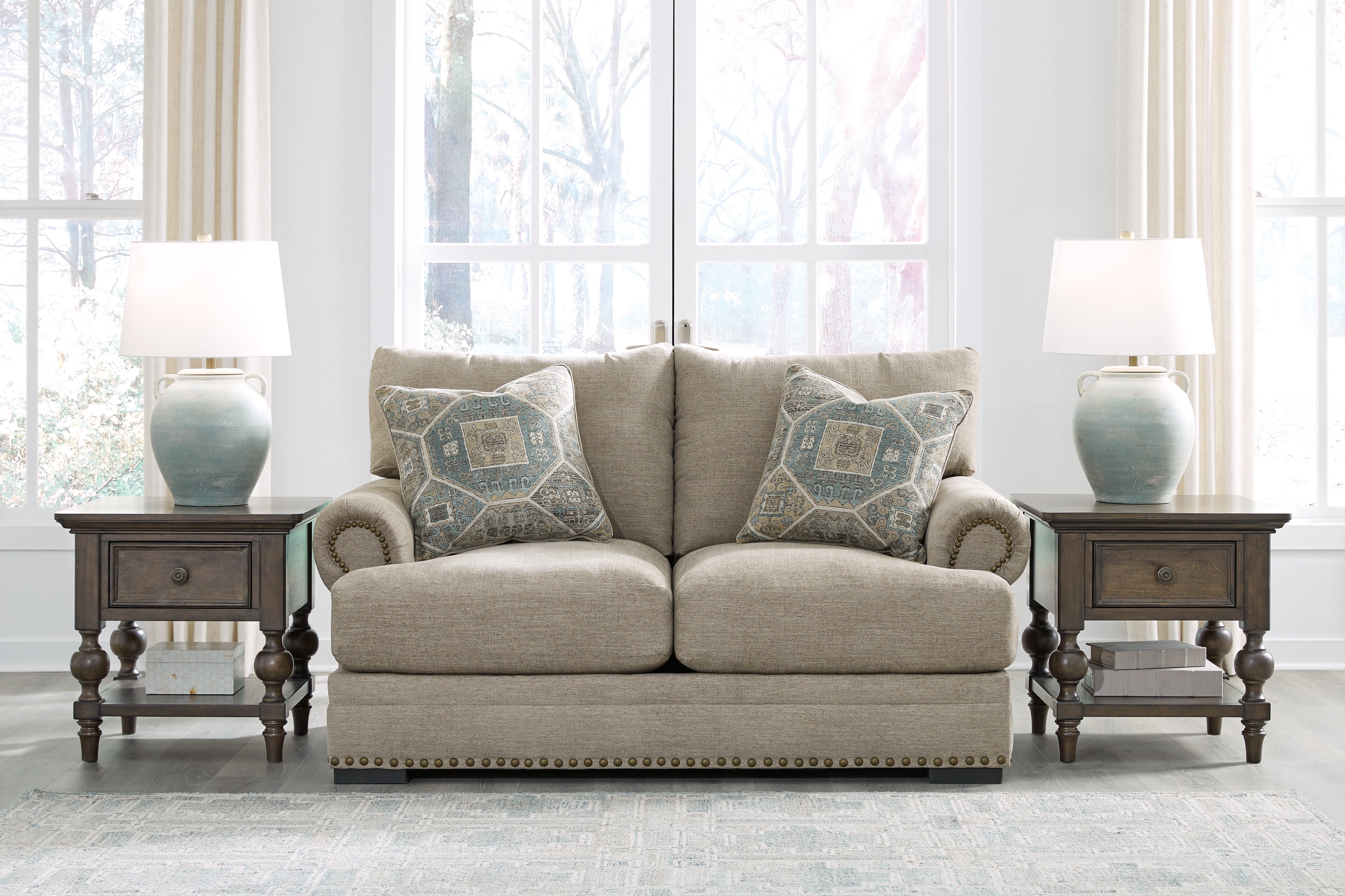 Bay Furniture Gallery - Ashley Furniture - Galemore Living Room - Loveseat / Quarry - 2700435