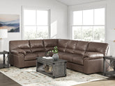 Bay Furniture Gallery - Ashley Furniture - WillowBend Sectional - RAF 3-Piece Sectional / Caramel - PC27704S3