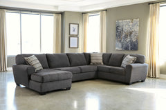 Bay Furniture Gallery - Ashley Furniture - Ambee Sectional - RAF 3-Piece Sectional with Chaise / Slate - 28620S1