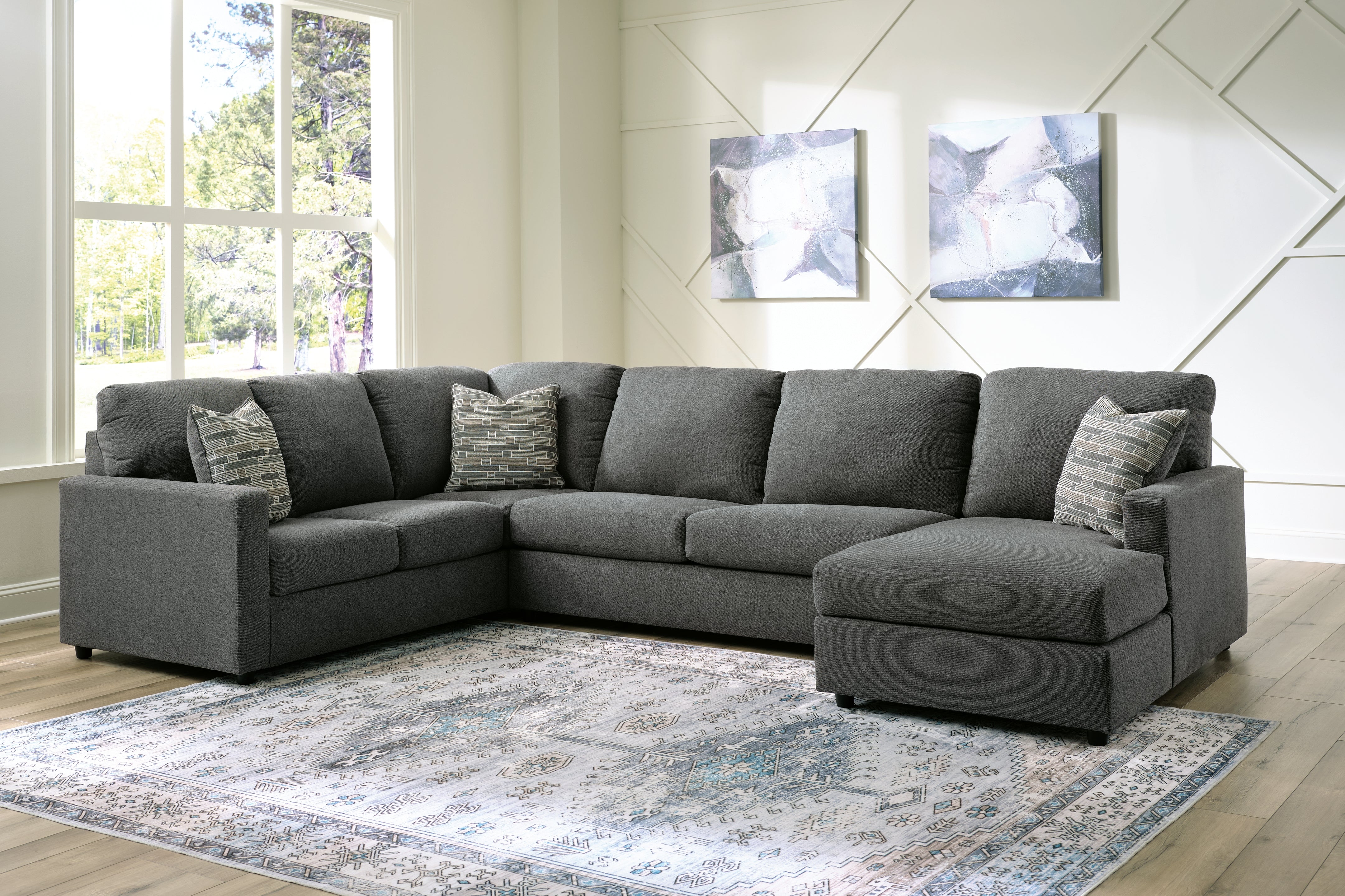 Bay Furniture Gallery - Ashley Furniture - Edenfield Sectional - LAF 3-Piece Sectional with Chaise / Linen - 29004S2
