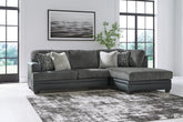 Bay Furniture Gallery - Ashley Furniture - Brixley Pier Sectional - LAF 2-Piece Sectional with Chaise / Graphite - 29906S2