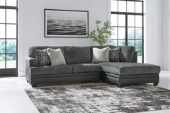 Bay Furniture Gallery - Ashley Furniture - Brixley Pier Sectional - LAF 2-Piece Sectional with Chaise / Graphite - 29906S2