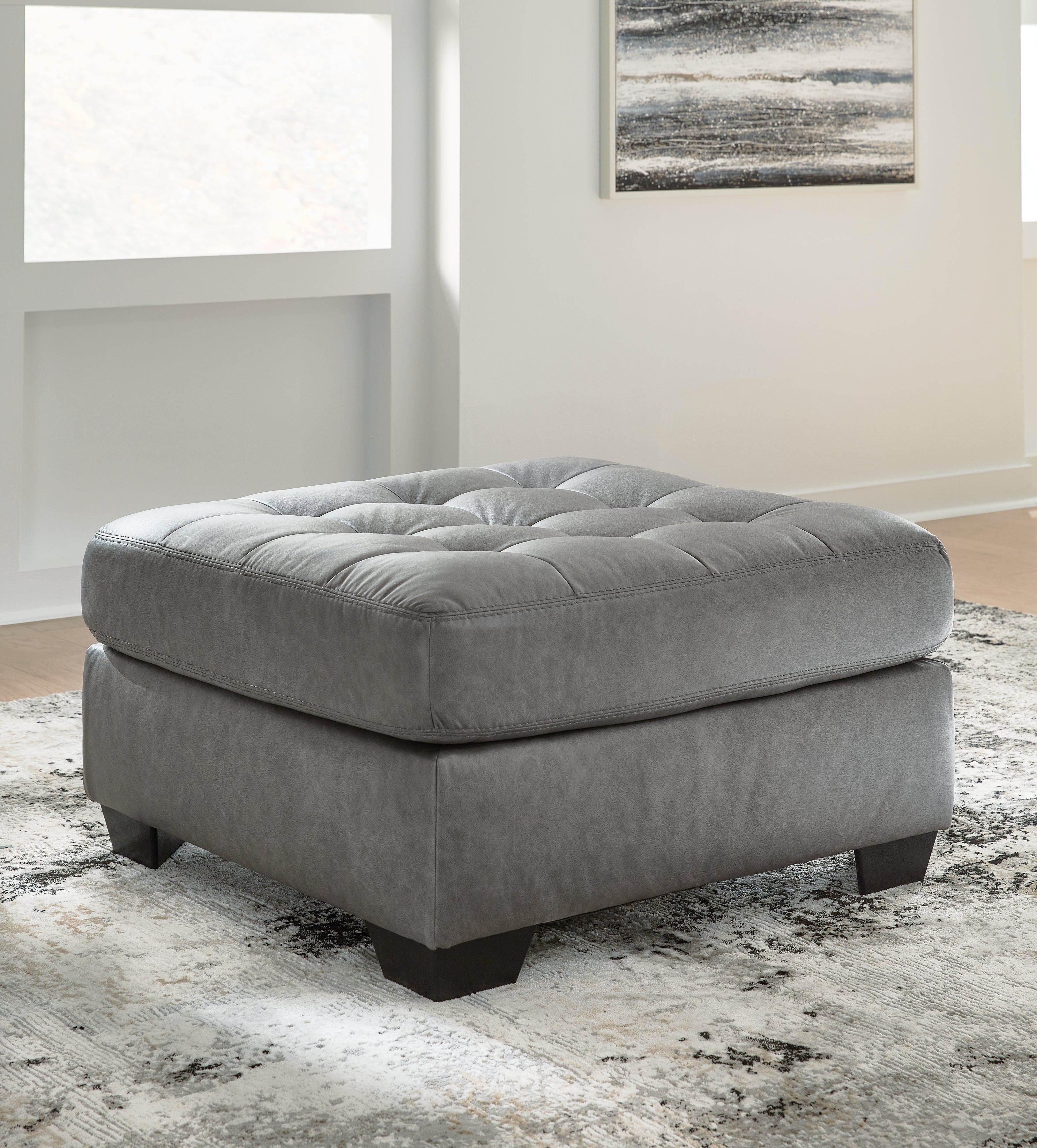 Bay Furniture Gallery - Ashley Furniture - Clairette Court Living Room - Oversized Accent Ottoman / Alloy - 3150308