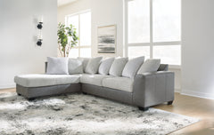 Bay Furniture Gallery - Ashley Furniture - Clairette Court Sectional - LAF 2-Piece Sectional with Chaise / Alloy - 31503S2