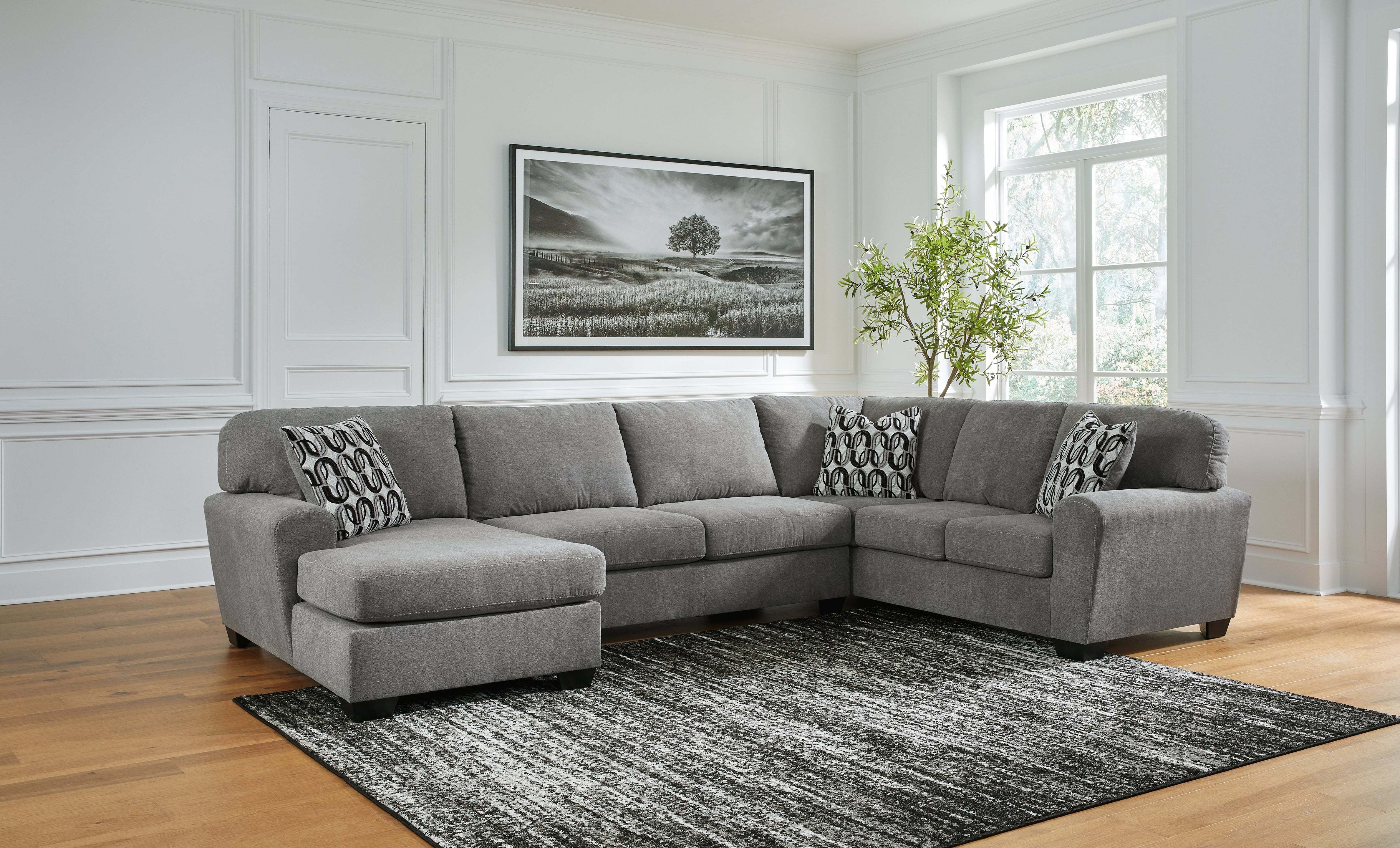 Bay Furniture Gallery - Ashley Furniture - Birkdale Court Sectional - RAF 3-Piece Sectional / Gray - 32402S3