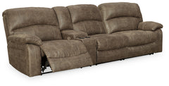 Bay Furniture Gallery - Ashley Furniture - Segburg Sectional - 2-Piece Power Reclining Sectional Sofa / Driftwood - 34303S1