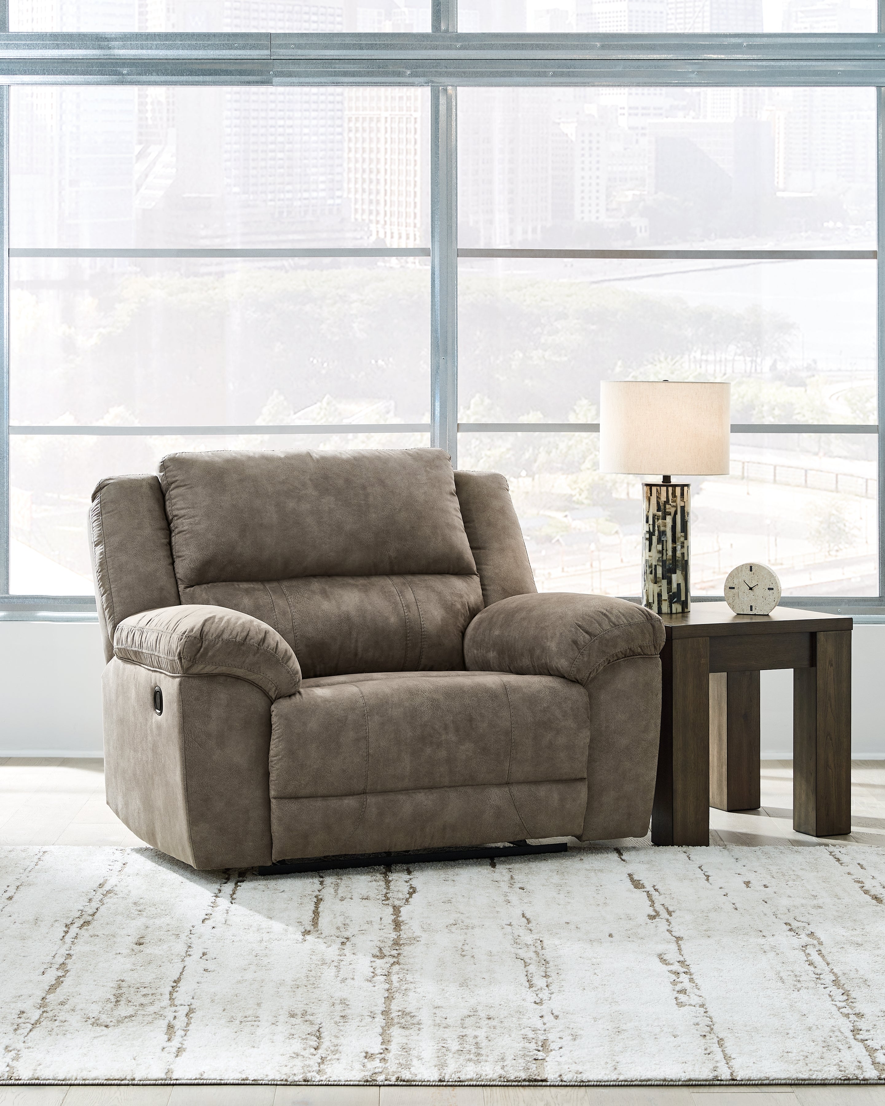 Bay Furniture Gallery - Ashley Furniture - Laresview Living Room - Zero Wall Wide Seat Recliner / Fossil - 3720352