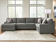 Bay Furniture Gallery - Ashley Furniture - Revenna Sectional - RAF 3-Piece Sectional with Chaise / Greystone - PC48405S1