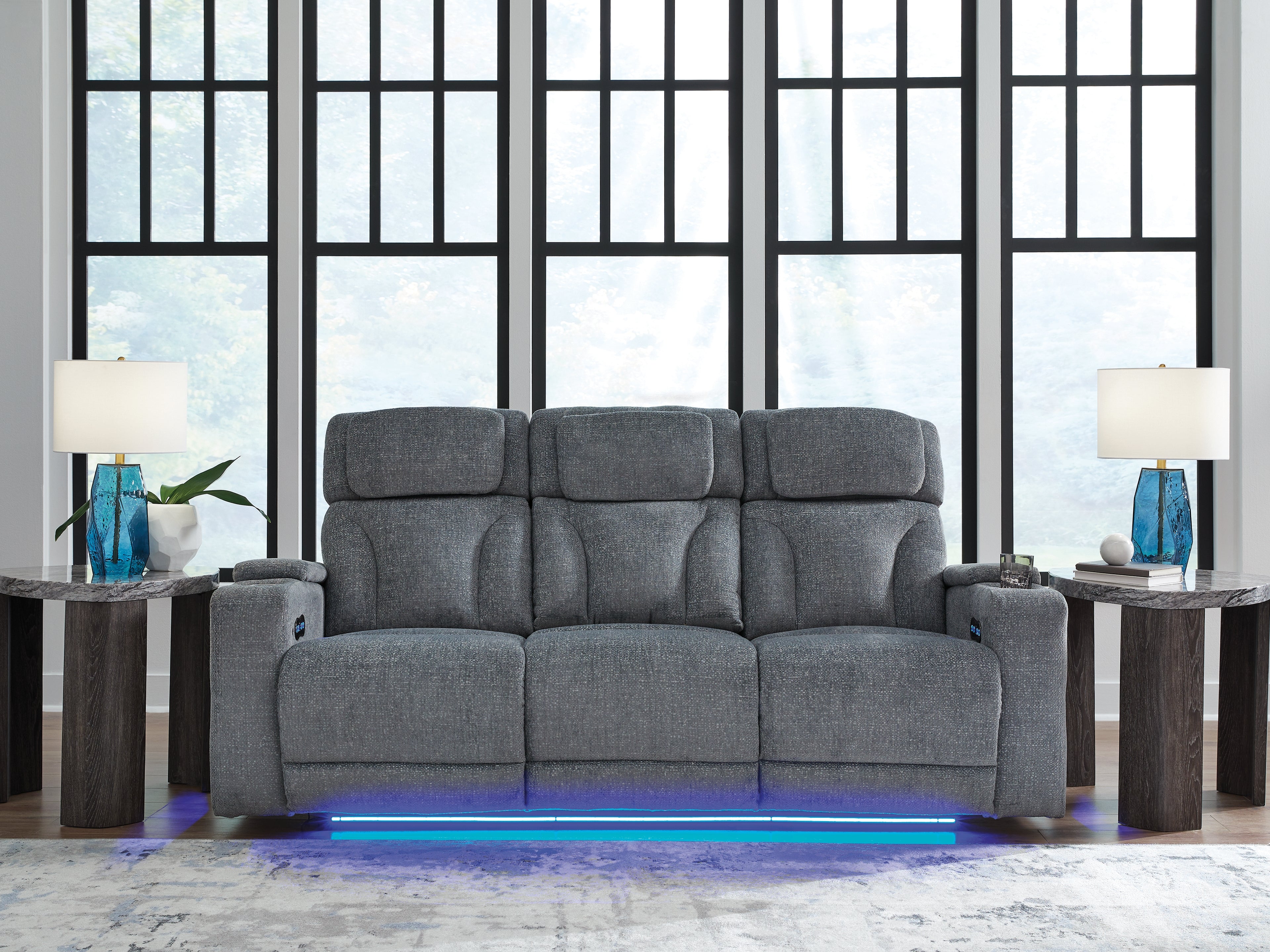 Bay Furniture Gallery - Ashley Furniture - Studio Cave Living Room - PWR Recliner/ADJ Headrest / Steel - PC4980213