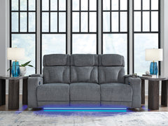 Bay Furniture Gallery - Ashley Furniture - Studio Cave Living Room - PWR Recliner/ADJ Headrest / Steel - PC4980213