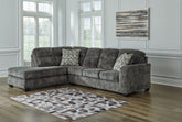 Bay Furniture Gallery - Ashley Furniture - Lonoke Sectional - LAF 2-Piece Sectional with Chaise / Gunmetal - 50504S2