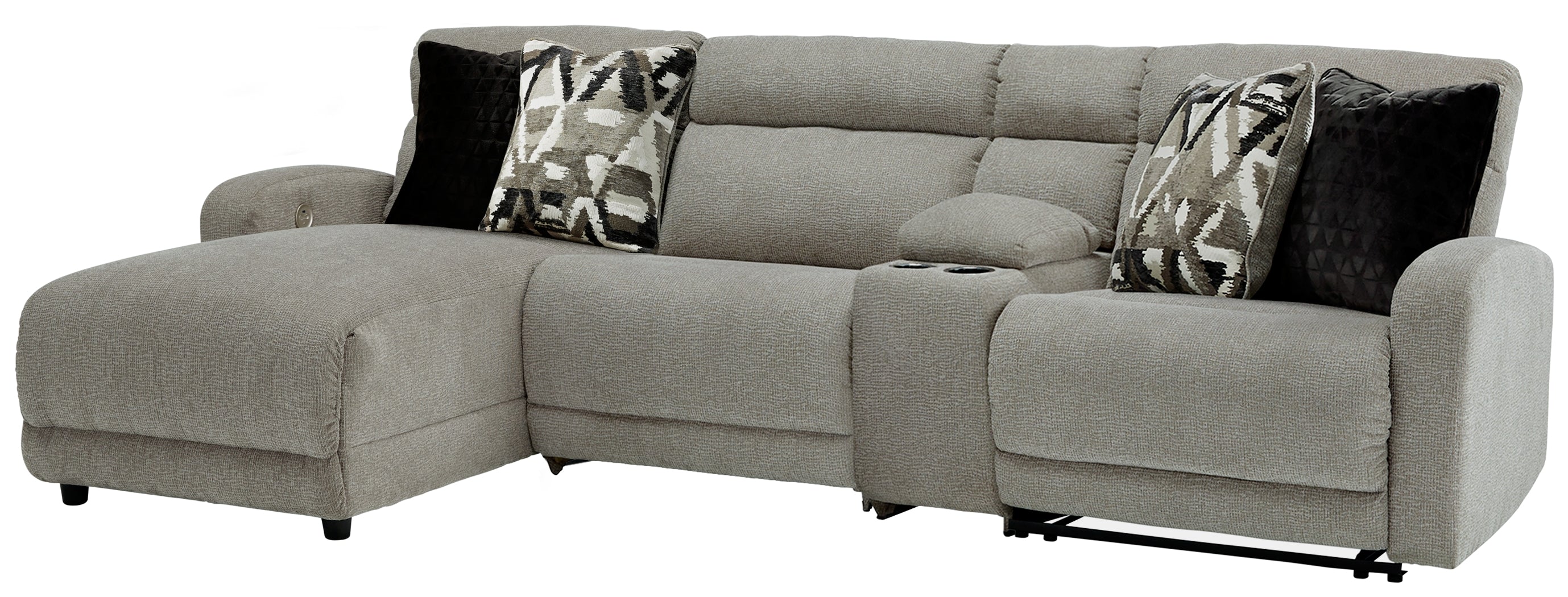 Bay Furniture Gallery - Ashley Furniture - Colleyville Sectional - 7-Piece Power Reclining Sectional with Chaise / Stone - 54405S32