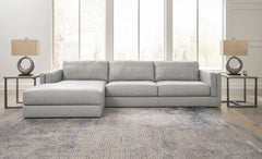 Bay Furniture Gallery - Ashley Furniture - Amiata Sectional - LAF 2-Piece Sectional with Chaise / Glacier - 57404S2