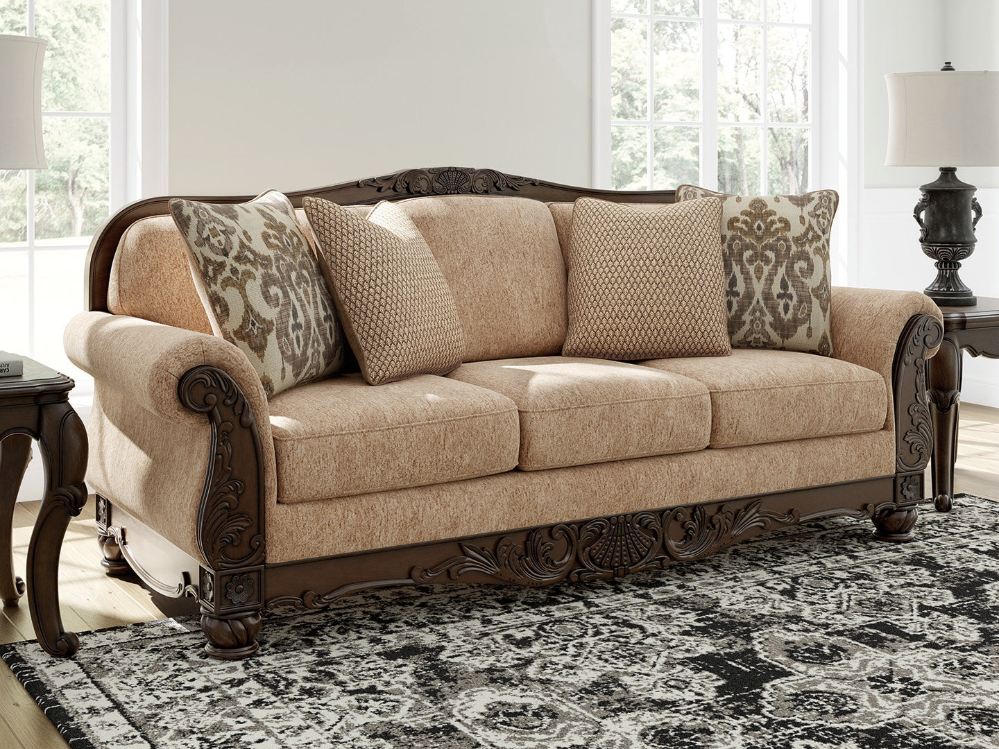Bay Furniture Gallery - Ashley Furniture - Chelsworth Living Room - Loveseat / Golden - PC5790535