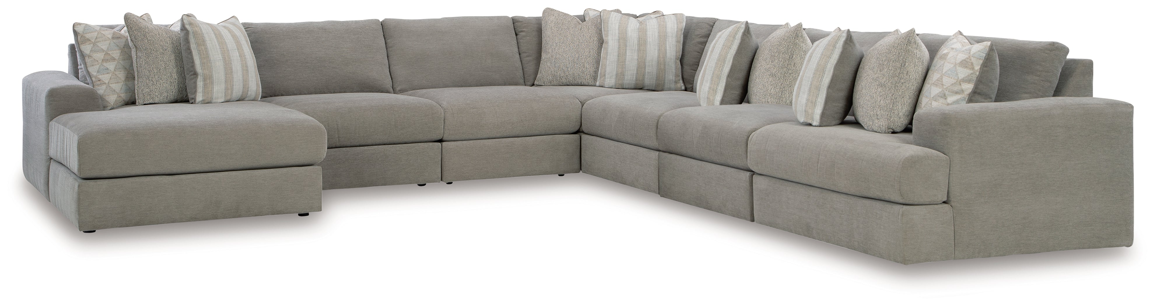 Bay Furniture Gallery - Ashley Furniture - Avaliyah Sectional - RAF 7-Piece Sectional / Ash - 58103S8
