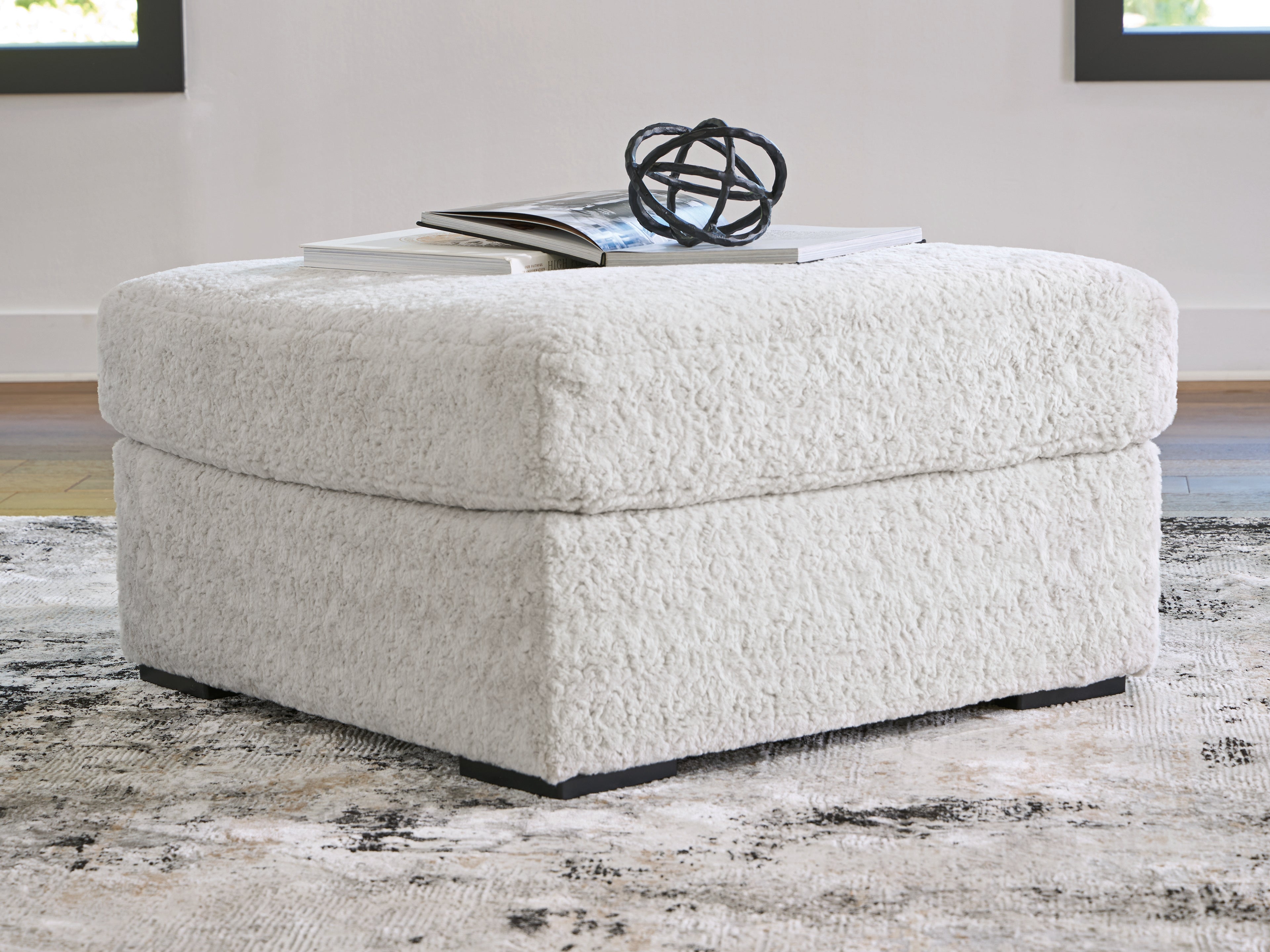 Bay Furniture Gallery - Ashley Furniture - Cuddle Plush Living Room - Oversized Accent Ottoman / Arctic - PC5910608