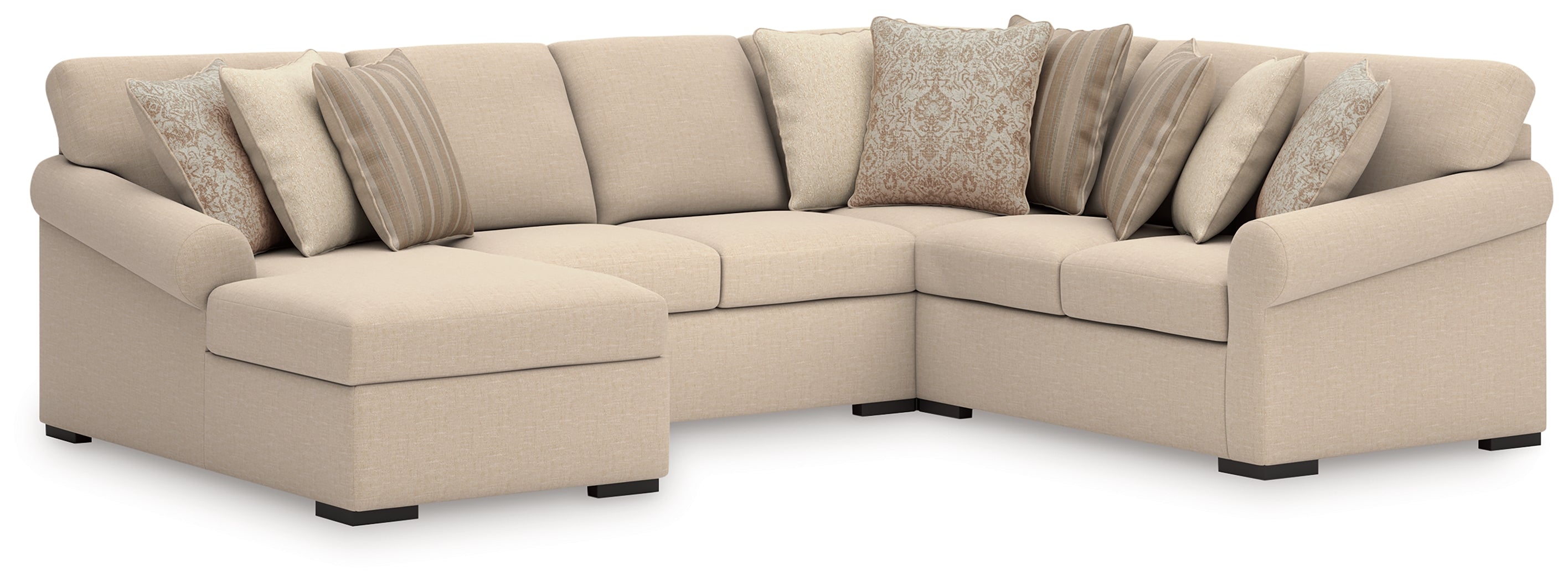 Bay Furniture Gallery - Ashley Furniture - LadyMae Sectional - RAF 2-Piece Sectional with Chaise / Twill - 59404S2