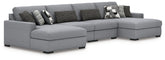 Bay Furniture Gallery - Ashley Furniture - Bealton Sectional - RAF 2-Piece Sectional with Chaise / Salt and Pepper - 61305S10