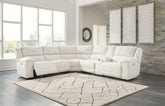 Bay Furniture Gallery - Ashley Furniture - Keensburg Sectional - LAF DBL REC PWR CON Loveseat / Linen - 6180701