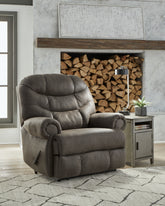 Bay Furniture Gallery - Ashley Furniture - Camera Time Living Room - Zero Wall Recliner / Gunmetal - 6570729