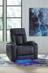 Bay Furniture Gallery - Ashley Furniture - Feazada Living Room - PWR Recliner/ADJ Headrest / Sapphire - 6620613