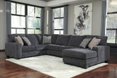 Bay Furniture Gallery - Ashley Furniture - Tracling Sectional - LAF 3-Piece Sectional with Chaise / Slate - 72600S2
