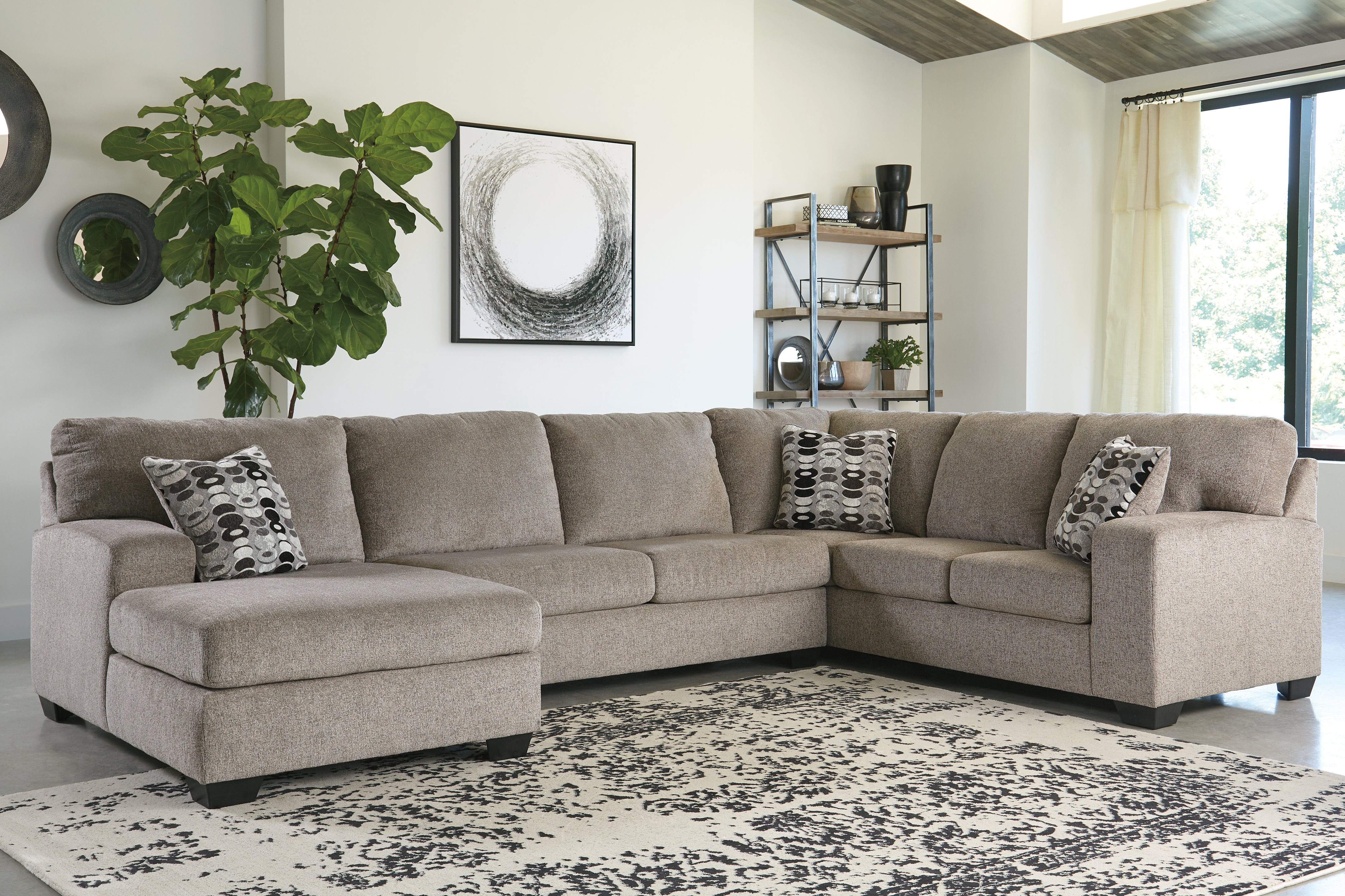 Bay Furniture Gallery - Ashley Furniture - Ballinasloe Sectional - RAF 3-Piece Sectional with Chaise / Smoke - 80703S1