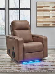 Bay Furniture Gallery - Ashley Furniture - Lorrenton Living Room - Glider PWR REC w/Audio System / Caramel - PC9022042A