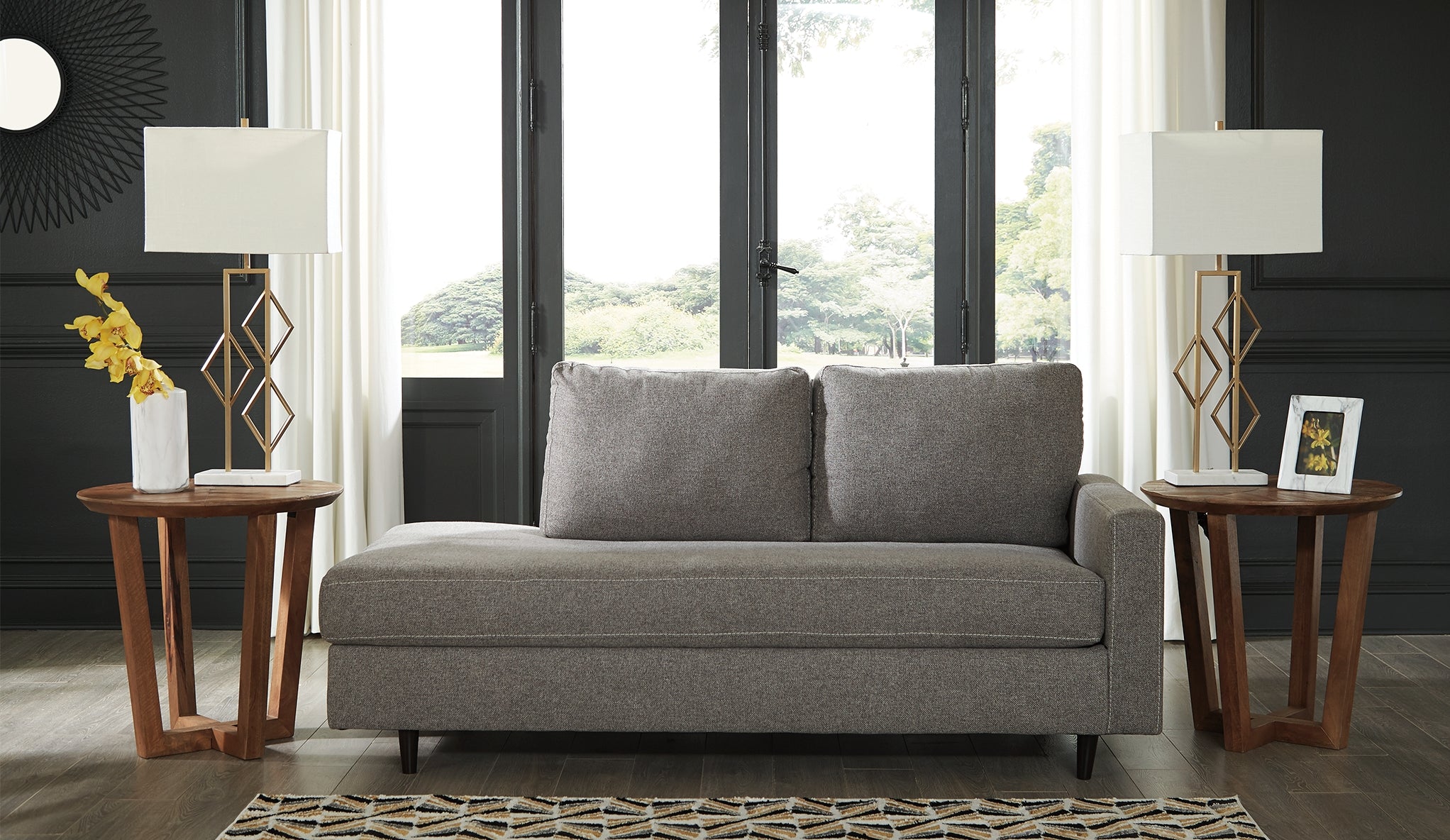 Bay Furniture Gallery - Ashley Furniture - Lyman Living Room - RAF Corner Chaise / Graphite - 9330317