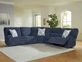 Bay Furniture Gallery - Ashley Furniture - Acklen Place Sectional - 2-Piece Power Reclining Sectional / Navy - 93607S16