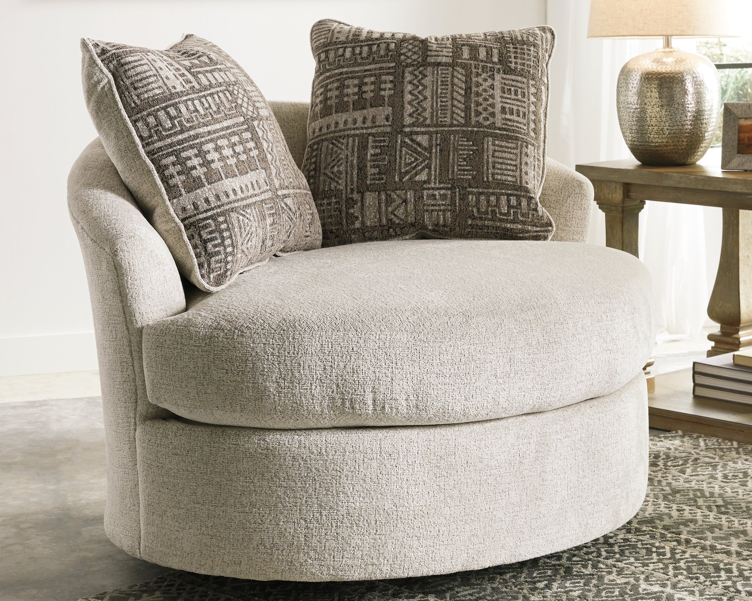Bay Furniture Gallery - Ashley Furniture - Soletren Living Room - Oversized Accent Ottoman / Ash - 9510308