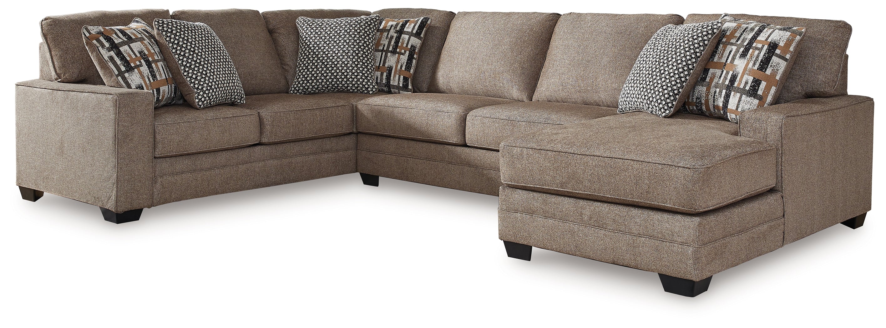 Bay Furniture Gallery - Ashley Furniture - Cannonbrook Sectional - RAF 3-Piece Sectional with Chaise / Nutmeg - 98201S1