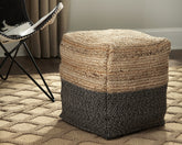 Bay Furniture Gallery - Ashley Furniture - Sweed Valley Pouf - Pouf / Natural/White - A1000420