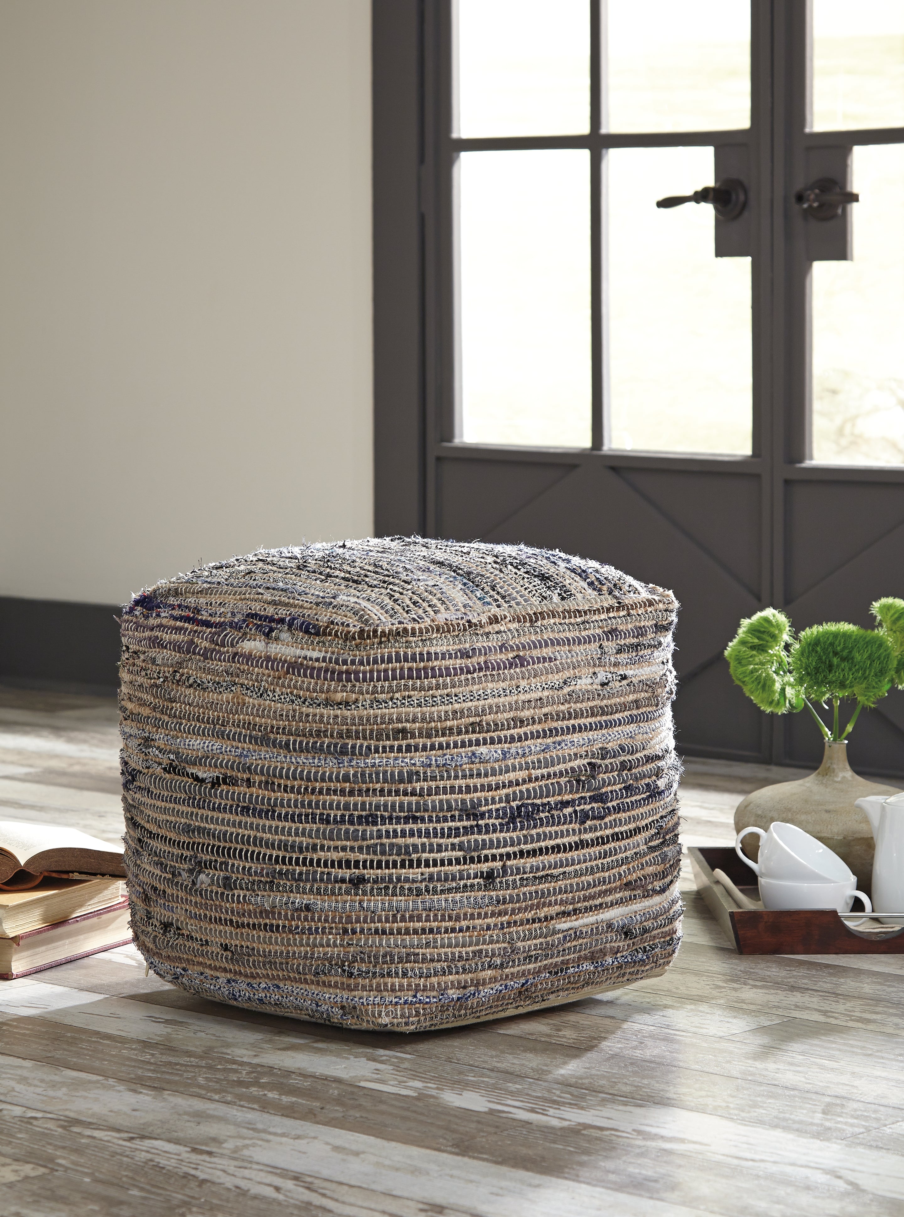 Bay Furniture Gallery - Ashley Furniture - Absalom Pouf - Pouf / Denim - A1000550