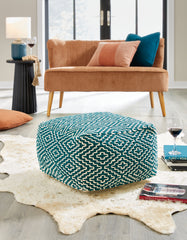 Bay Furniture Gallery - Ashley Furniture - Brynnsen Pouf - Pouf / Rust/Ivory - A1001056