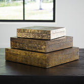 Bay Furniture Gallery - Ashley Furniture - Keldy Box (Set of 3) - Box Set (3/CN) / Antique Brass Finish - A2000490