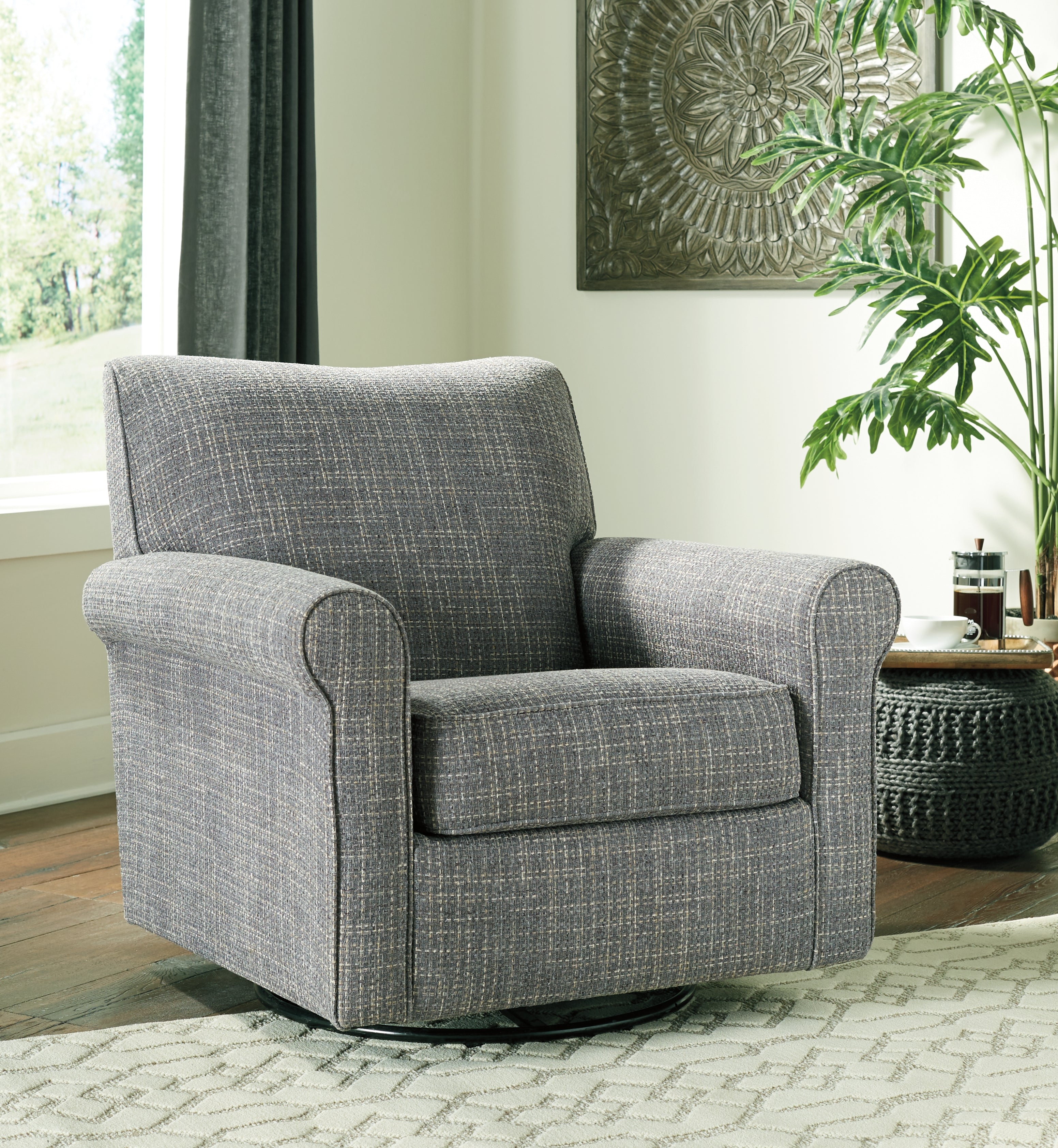 Bay Furniture Gallery - Ashley Furniture - Renley Accent Chair - Swivel Glider Accent Chair / Ash - A3000002