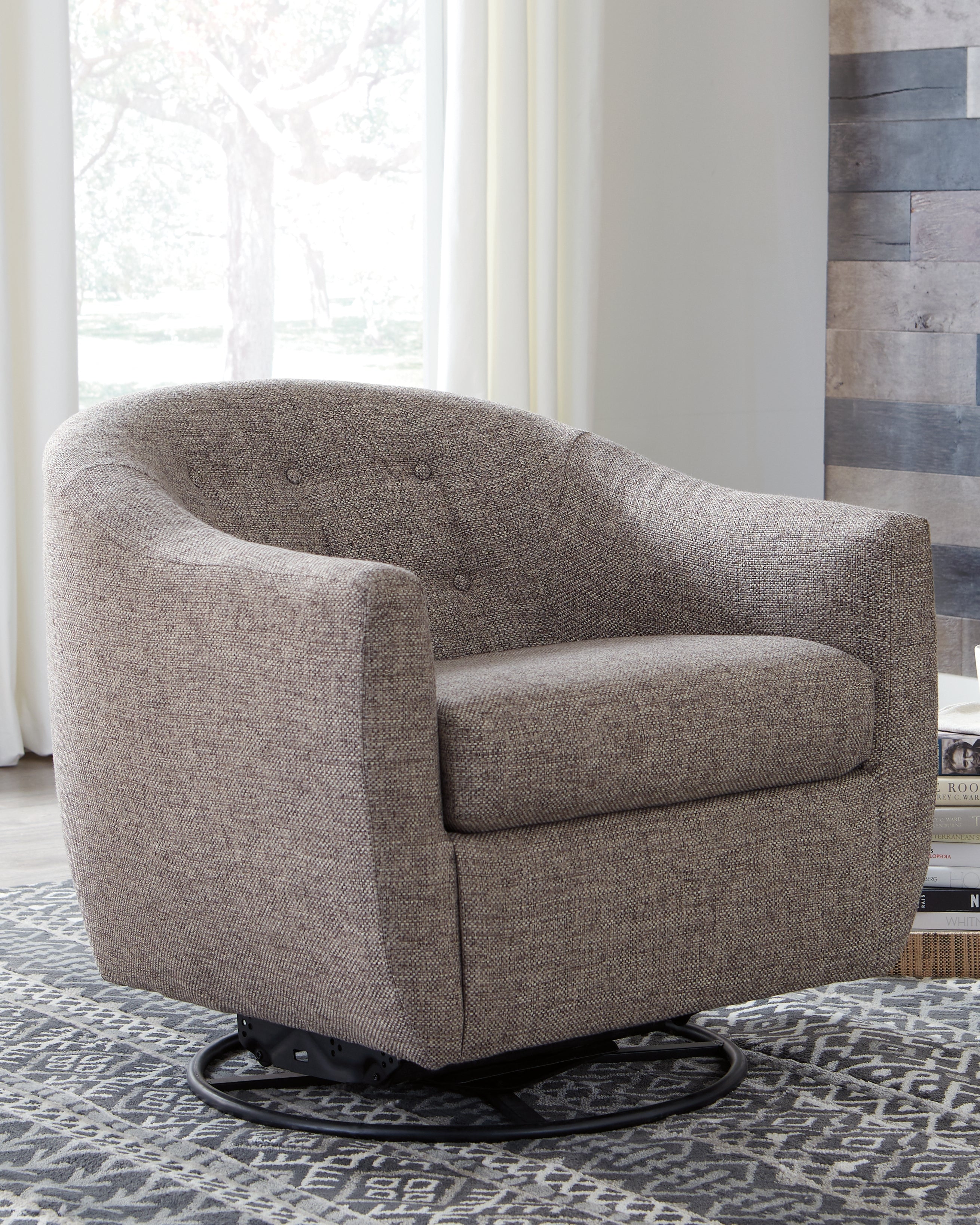 Bay Furniture Gallery - Ashley Furniture - Upshur Accent Chair - Swivel Glider Accent Chair / Taupe - A3000003