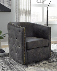 Bay Furniture Gallery - Ashley Furniture - Brentlow Swivel Accent Chair - Swivel Accent Chair / Granite - A3000741