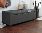 Bay Furniture Gallery - Ashley Furniture - Cortwell Storage Bench - Storage Bench / Gray / 54"W x 18"D x 18"H - A3000224