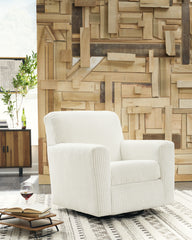 Bay Furniture Gallery - Ashley Furniture - Herstow Swivel Glider Accent Chair - Swivel Glider Accent Chair / Ivory - A3000365