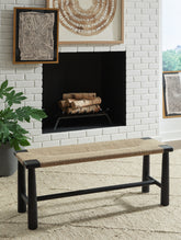 Bay Furniture Gallery - Ashley Furniture - Acerman Accent Bench - Accent Bench / Black/Natural / 48"W x 16"D x 18"H - A3000684