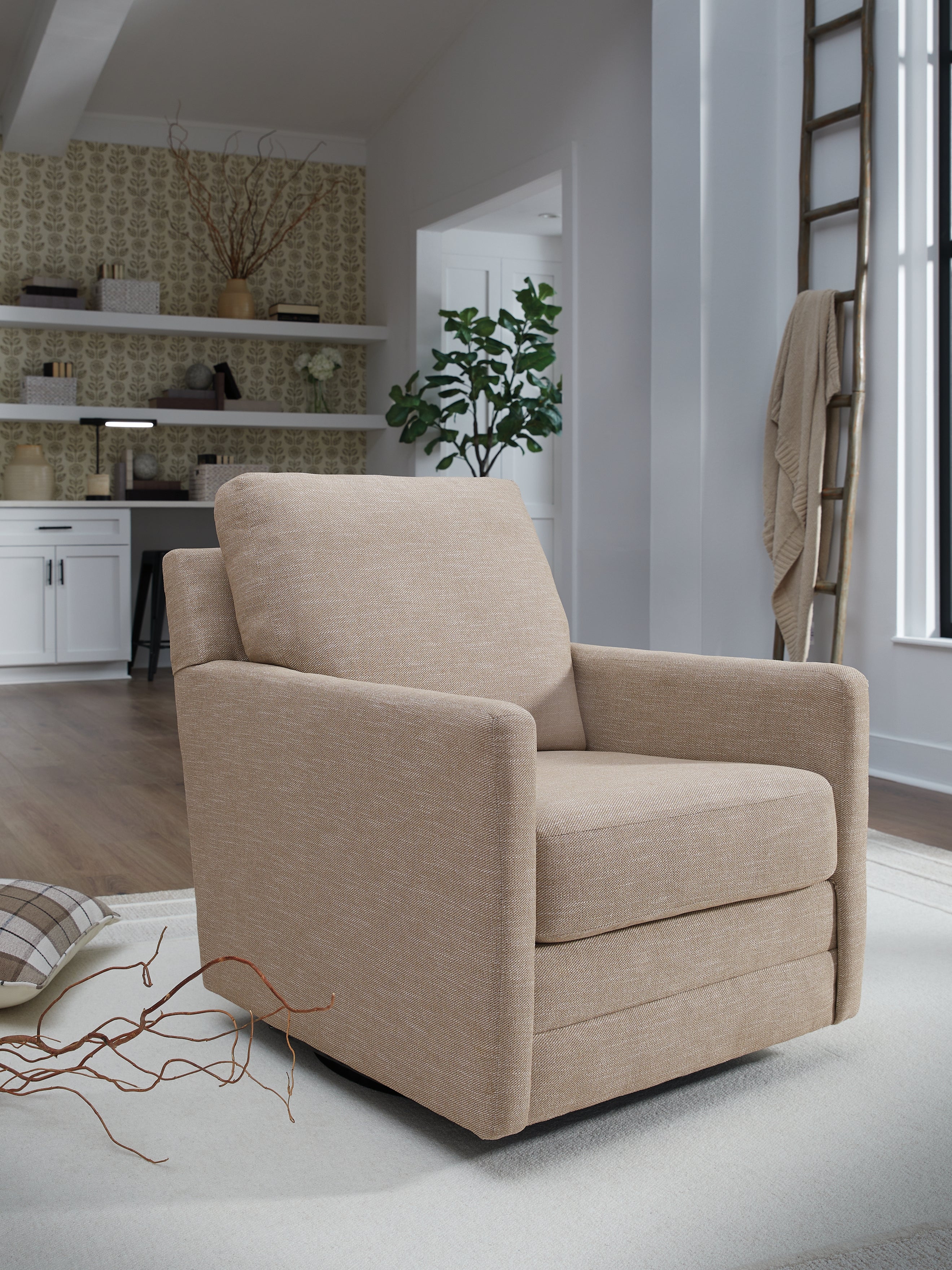 Bay Furniture Gallery - Ashley Furniture - Freybourne Next-Gen Nuvella Swivel Accent Chair - Swivel Accent Chair / Pewter - A3000737