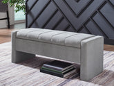 Bay Furniture Gallery - Ashley Furniture - Akselman Storage Bench - Storage Bench / Gray / 50"W x 19"D x 19"H - A3000744