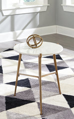 Bay Furniture Gallery - Ashley Furniture - Chadton Accent Table - Accent Table / White/Gold Finish - A4000004